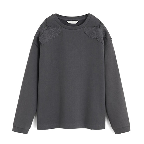 Sweat-shirt papillons en relief