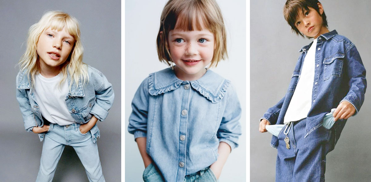 Look enfants habillés en denim