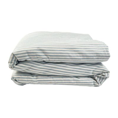 Housse de couette rayé bleu Ardoise