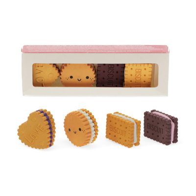 Lot de 4 Gommes Biscuits
