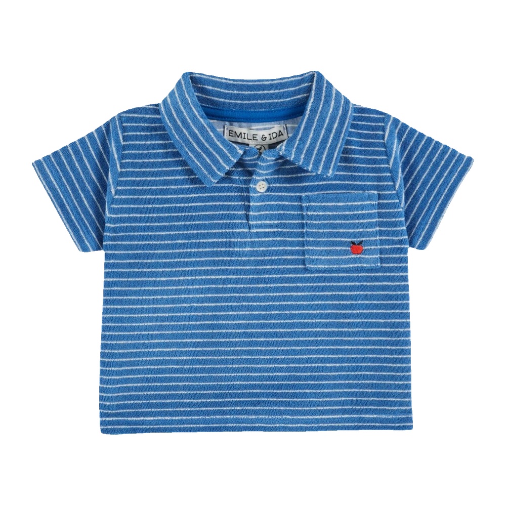 Polo Éponge rayure bleu