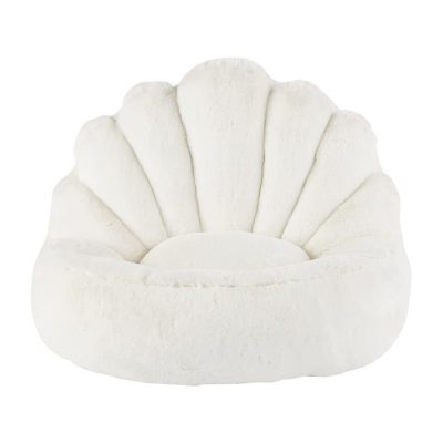 Pouf coquille imitation fourrure