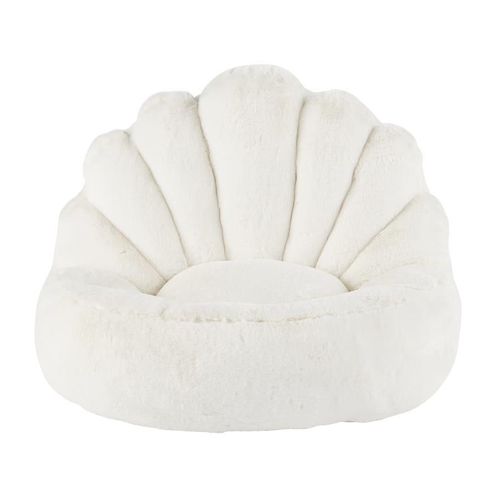 Pouf coquille imitation fourrure