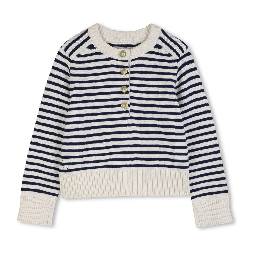 Pull Maille Boutonné Rayé