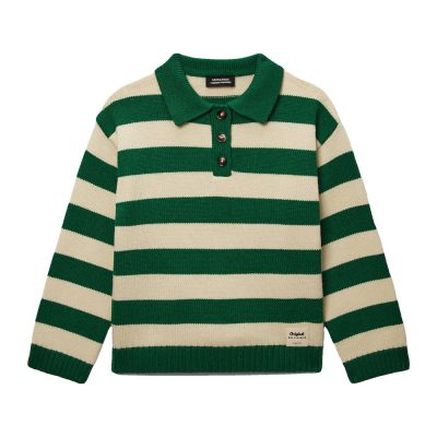 Pull rayé col polo