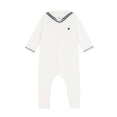 Pyjama sans pieds en coton à col vareuse