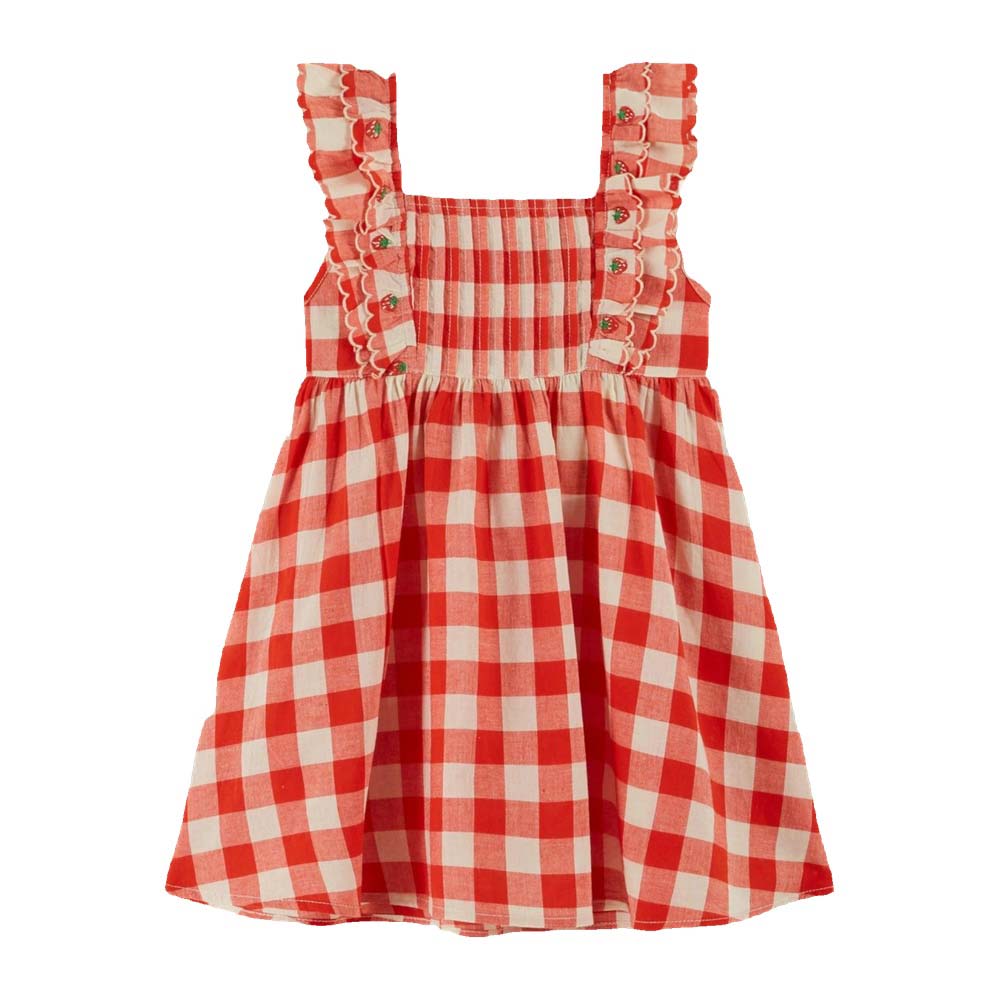 Robe Brodé carreau rouge