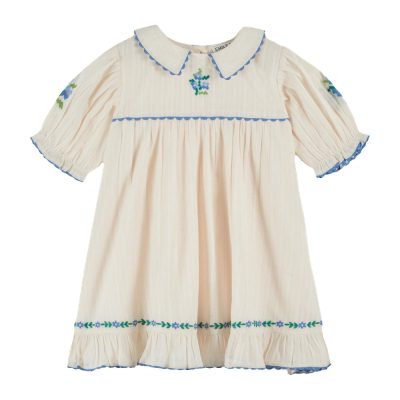 Robe Brodé festonné crème