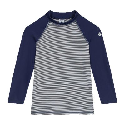 T-shirt de bain anti uv manche longue à rayures