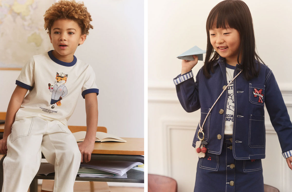 capsule Cherry Planning enfant Bonpoint x Maison Kitsuné