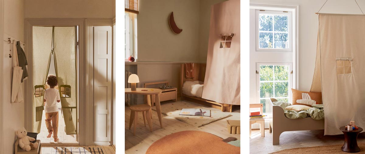 Textile enfant baldaquin et Rideau de porte Ferm living printemps été 2026