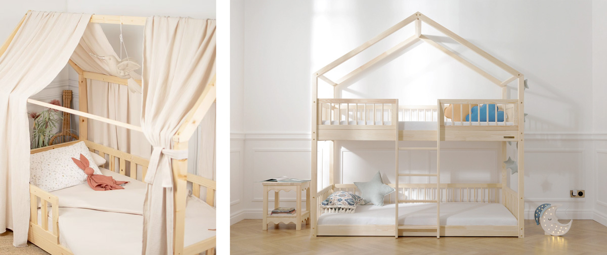 Lit cabane en bois enfant montessori