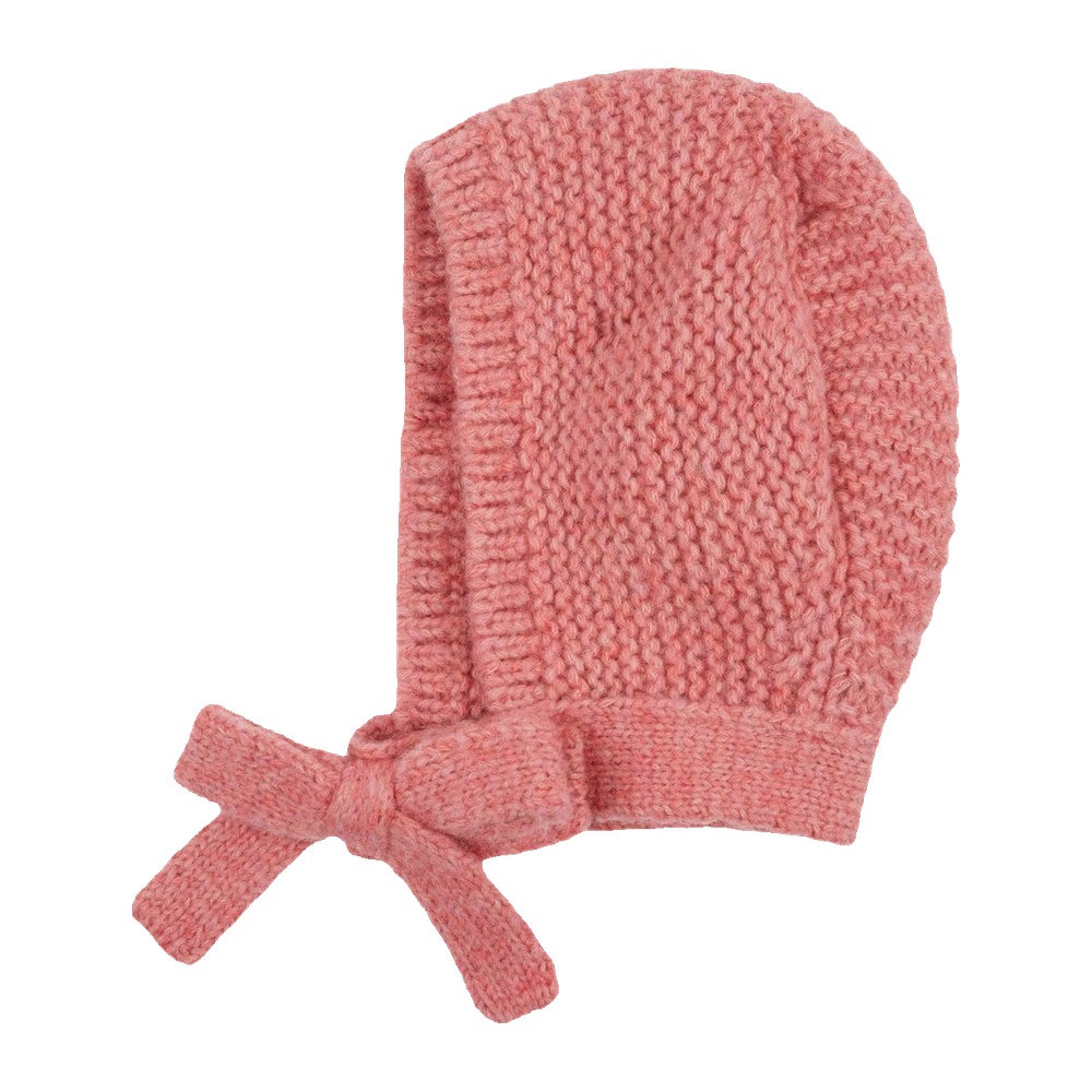 Capuche laine mérinos rose