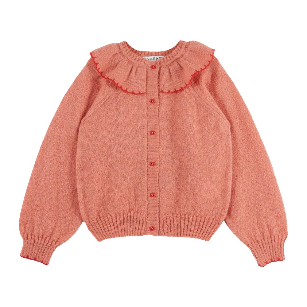 Cardigan rose saumon