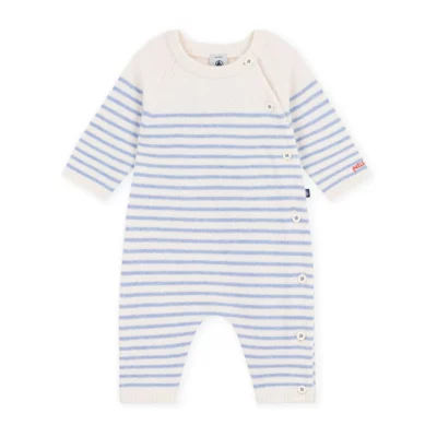 Combinaison rayée laine Petit Bateau
