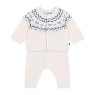 Ensemble cardigan et pantalon jacquard Petit Bateau