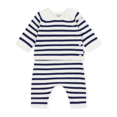 Ensemble cardigan et pantalon rayé Petit Bateau