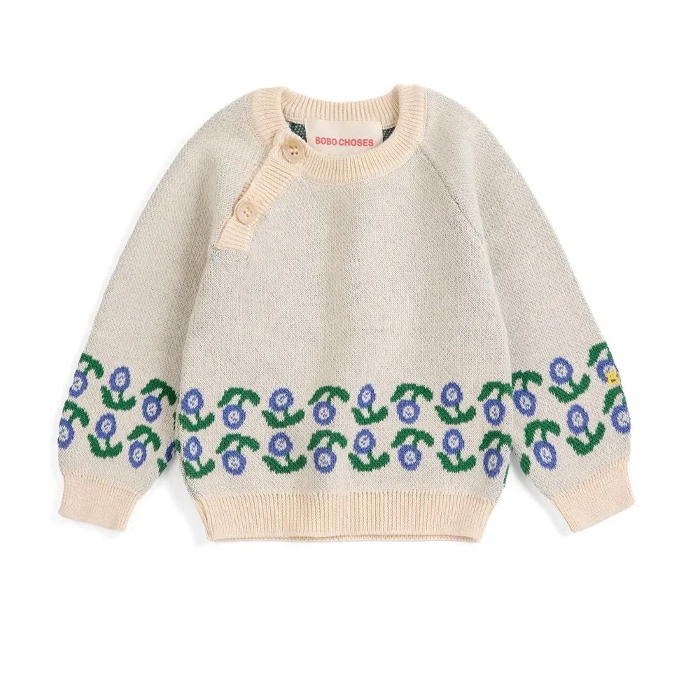 Pull fleuri coton