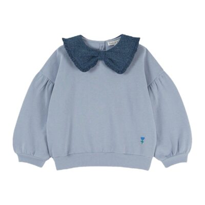Sweat col denim bleu Emile et Ida