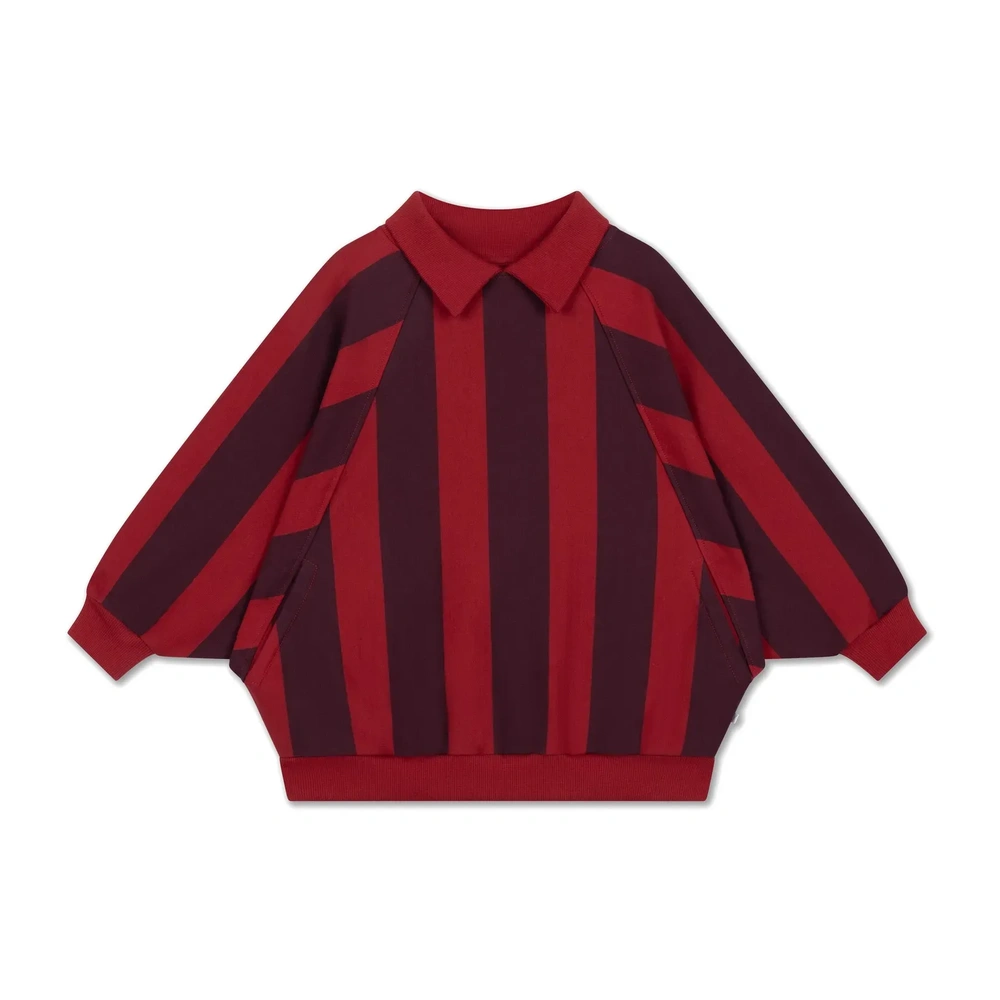Sweat col polo rayé